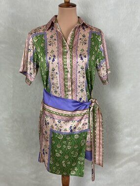 Misa Los Angeles Kezia Wrap Mini Dress Matcha Love NWT XS